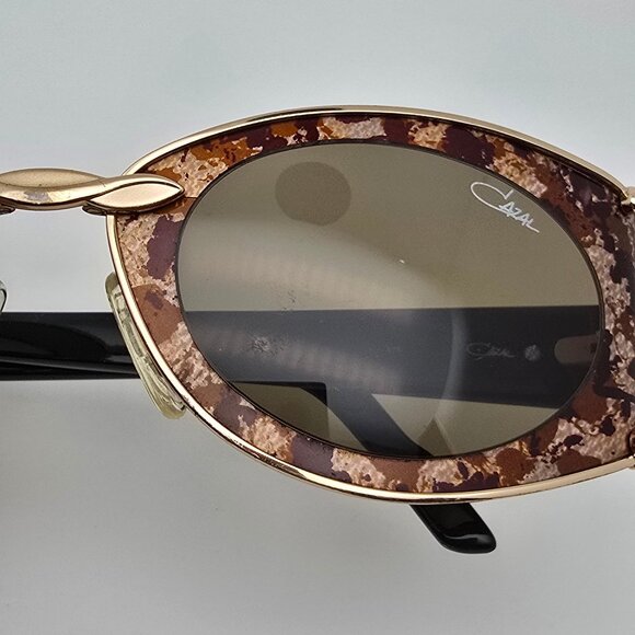 Cazal Mod. 911 Col. 948 Black Gold Leopard Frame Green Lens Sunglasses w/ Case - Picture 13 of 16